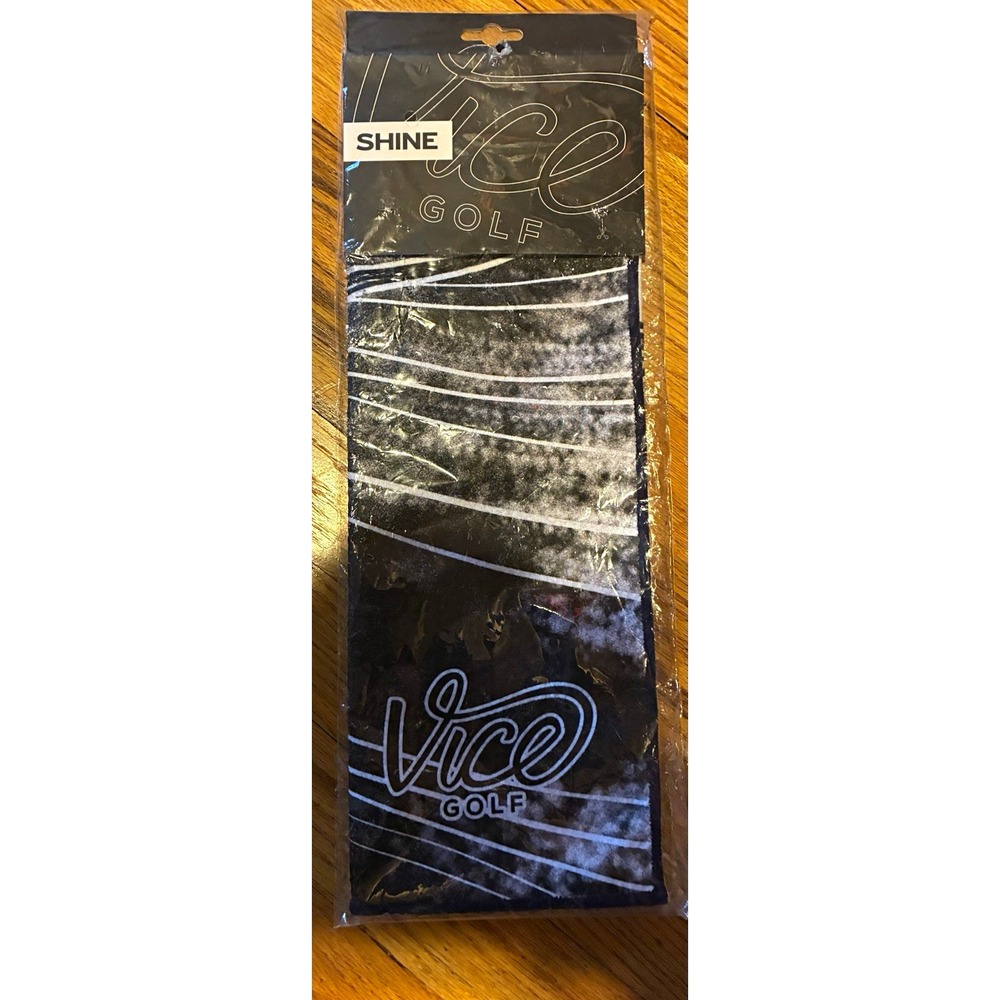 Vice Golf SHINE black Microfiber Golfbag Towel 28x16 With Clip Carabiner
